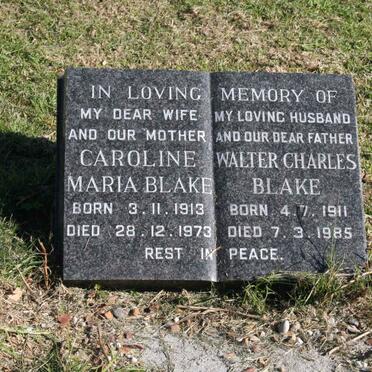 BLAKE Walter Charles 1911-1985 &amp; Caroline Maria 1913-1973