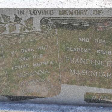 BOWMAN Susanna Johanna :: MANSENGARB Francenetta