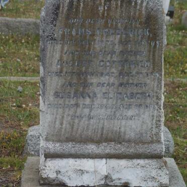 BOCK Frans Frederick -1935 :: BOCK August Gottfried -1943 &amp; Susanna Elizabeth -1945