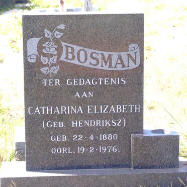BOSMAN Catharina Elizabeth nee HENDRIKSZ 1880-1976