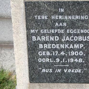 BREDENKAMP Barend Jacobus 1900-1948