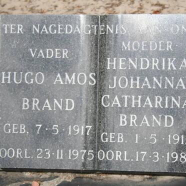 BRAND Hugo Amos 1917-1975 &amp; Hendrika Johanna Catharina 1915-1984