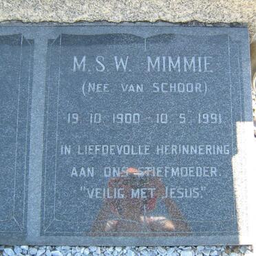 CONRADIE M.S.W. nee VAN SCHOOR 1900-1991