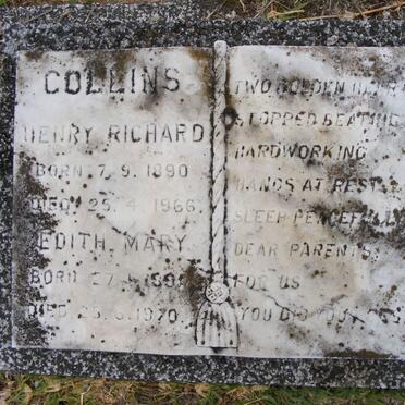 COLLINS Henry Richard 1890-1966 &amp; Edith Mary 1891-1970