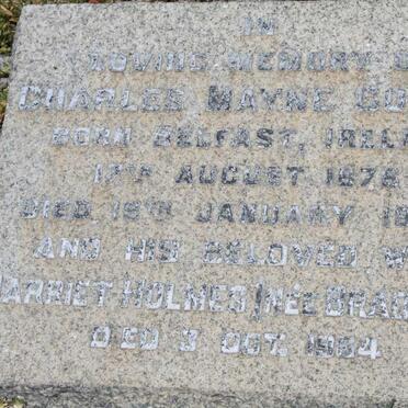 COOPER Charles Mayne 1876-1899 &amp; Harriet Holmes BRADFIELD -1964