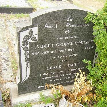 COETZEE Albert George -1965 &amp; Grace Emily 1901-1983