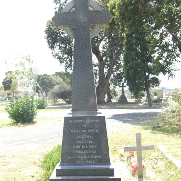 COLTON William Irwin 1862-1941 &amp; Emmerentia VAN DER MERWE 1876-1958