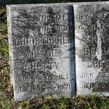 CHETTY Christopher Victor 1931-1971  :: CHETTY Joseph Benjamin 1935-1971