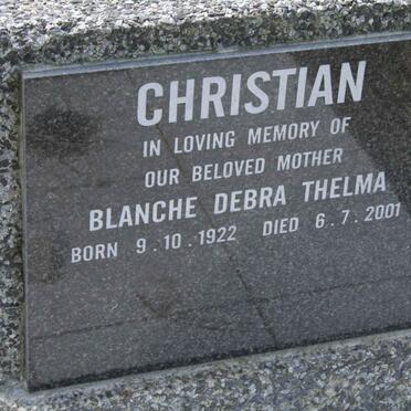 CHRISTIAN Blanche Debra Thelma 1922-2001
