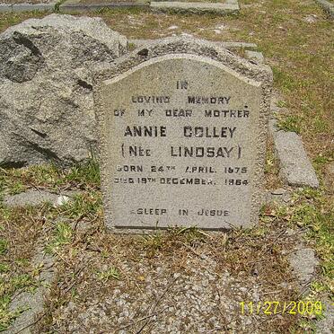 COLLEY Annie nee LINDSAY 1875-1964