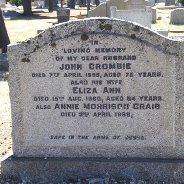 CROMBIE John -1955 &amp; Eliza Ann -1960 :: CRAIB Annie Morrison -1968
