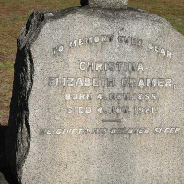 CRAMER Bernard Hendrik 1863-1928 &amp; Christina Elizabeth 1855-1921 :: ABBOTT George Robert -1925