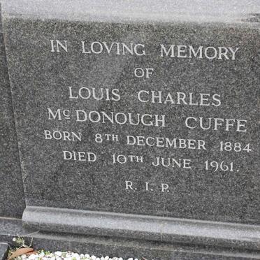 CUFFE Louis Charles McDonough 1884-1961