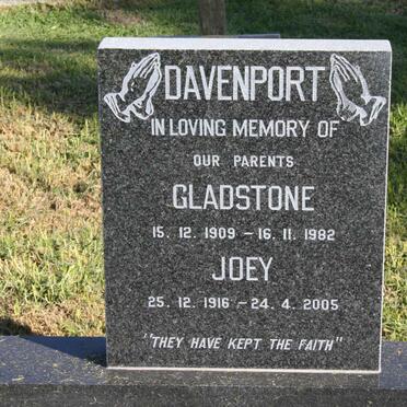 DAVENPORT Gladstone 1909-1982 &amp; Joey 1916-2005