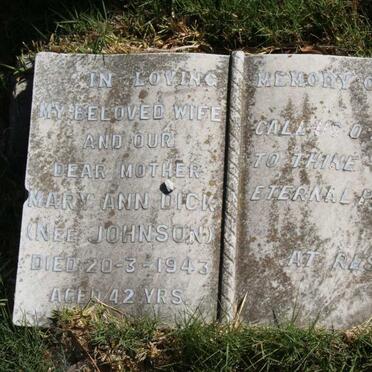 DICK Mary Ann nee JOHNSON -1943