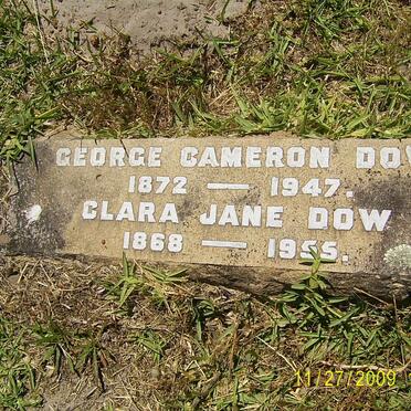 DOW George Cameron 1872-1947 &amp; Clara Jane 1868-1955