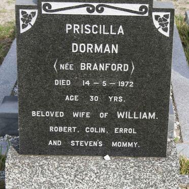 DORMAN Priscilla nee BRANFORD -1972