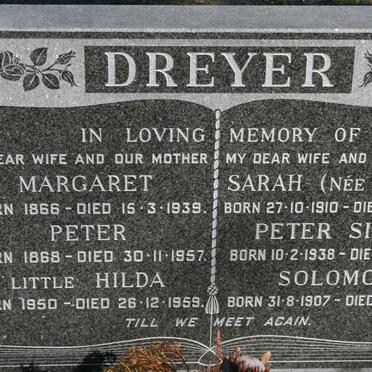 DREYER Peter 1868-1957 &amp; Margaret 1866-1939 :: DREYER Solomon 1907-1996 &amp; Sarah nee MORRIS 1910-1980 