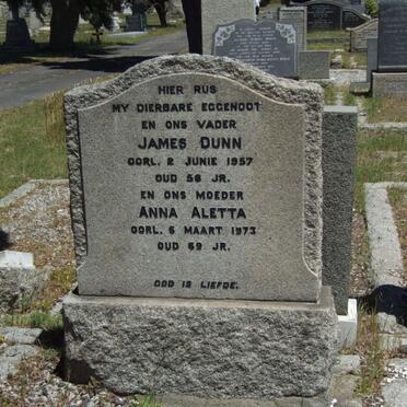 DUNN James -1957 &amp; Anna Aletta -1973