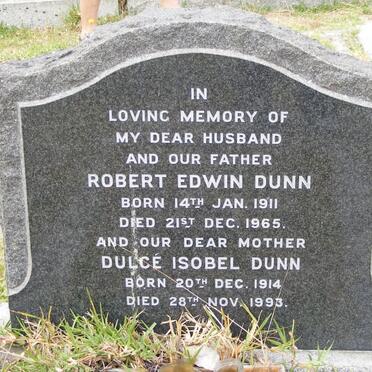 DUNN Robert Edwin 1911-1965 &amp; Dulcé Isobel 1914-1993