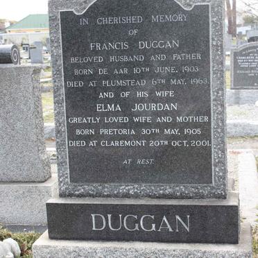 DUGGAN Francis 1903-1963 &amp; Elma JOURDAN 1905-2001