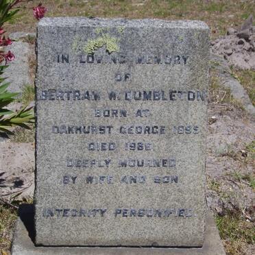 DUMBLETON Bertram W. 1895-1966