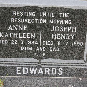 EDWARDS Joseph Henry -1990 &amp; Anne Kathleen -1984