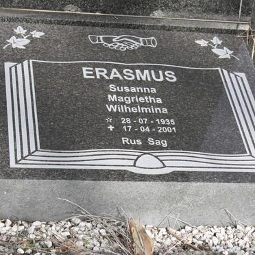 ERASMUS Jacobus Lodiwiekus 1929-1973 &amp; Susanna Margrietha Wilhelmina 1935-2001