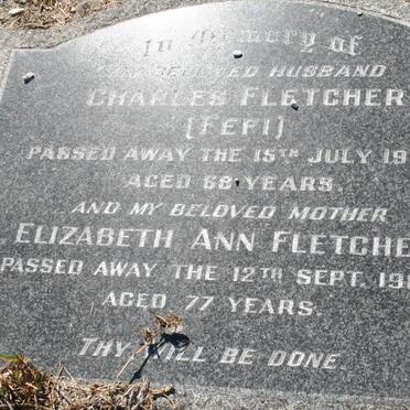FLETCHER Charles -1959 &amp; Elizabeth Ann -1968