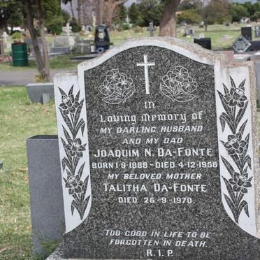 FONTE Joaquim N., Da 1888-1956 &amp; Talitha  -1970