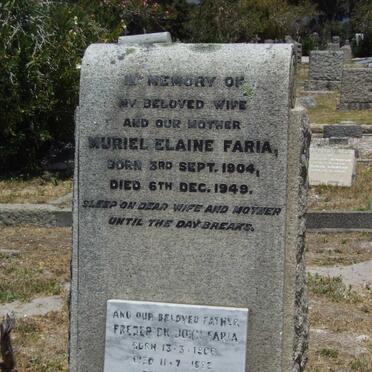 FARIA Frederick John 1900-1982 &amp; Muriel Elaine 1904-1949