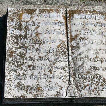 FESTER Frank James William 1878-1943 &amp; Caroline Wilhelmine 1883-1961