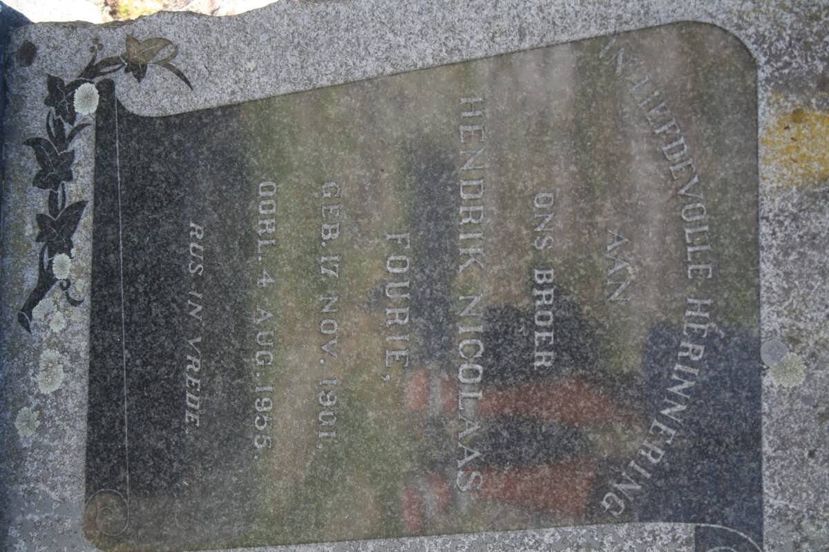 FOURIE Hendrik Nicolaas 1901-1955