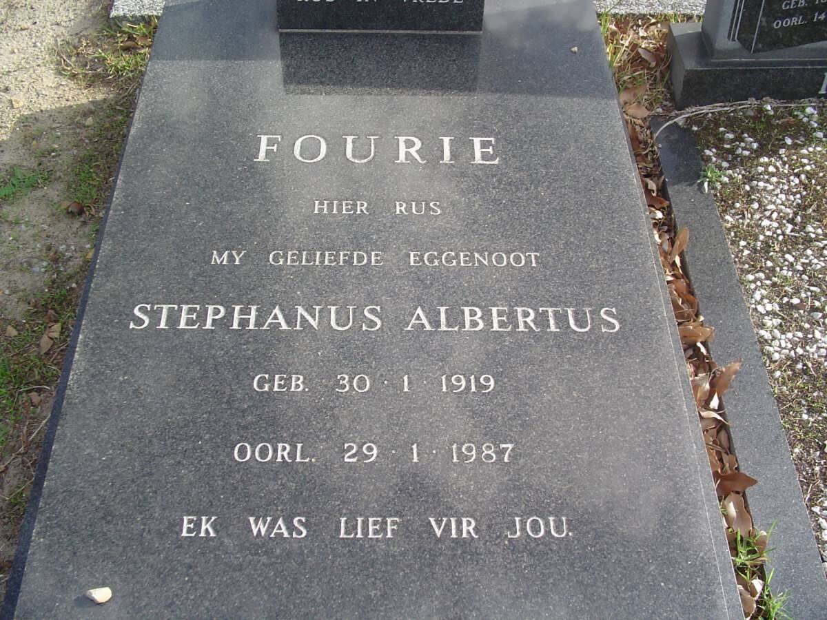 FOURIE Stephanus Albertus 1919-1987