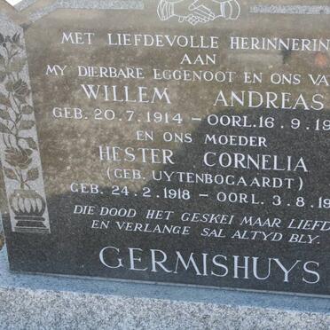 GERMISHUYS Willem Andreas 1914-1960 &amp; Hester Cornelia UYTENBOGAARDT 1918-1991
