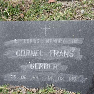 GERBER Cornel Frans 1961-1961