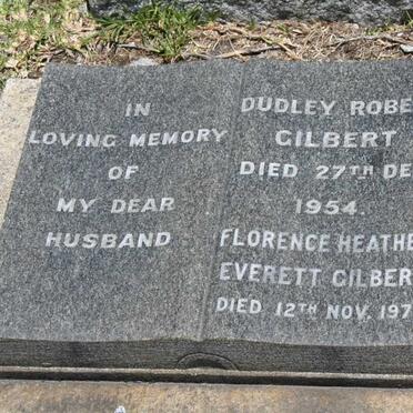 GILBERT Dudley Robert -1954 &amp; Florence Heather Everett -1979