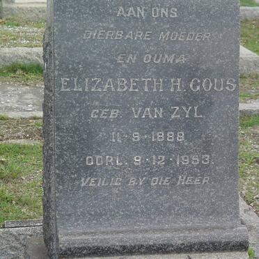 GOUS Elizabeth nee van ZYL 1888-1953