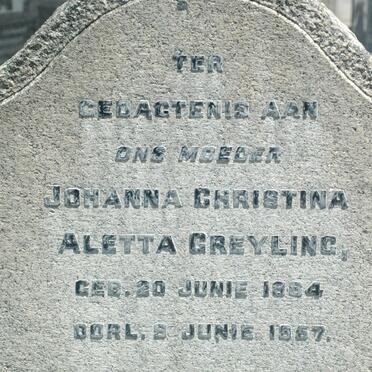 GREYLING Johanna Christina Aletta 1884-1957