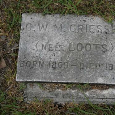 GRIESSEL C.W.M. nee LOOTS 186?-1925