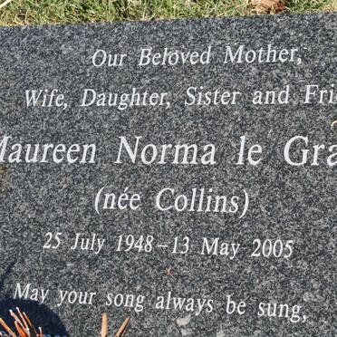 GRANGE Maureen Norma, le nee COLLINS 1948-2005
