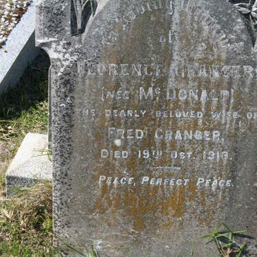 GRANGER Florence nee Mc DONALD -1918