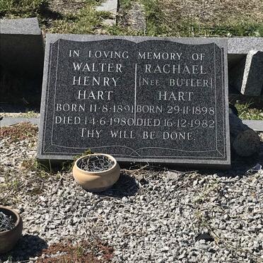 HART Walter Henry 1891-1980 &amp; Rachel BUTLER 1898-1982