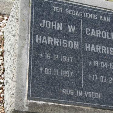 HARRISON John W. 1937-1997 &amp; Caroline 1933-2000