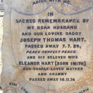 HART Joseph Thomas -1939 &amp; Eleanor SMITH -1974