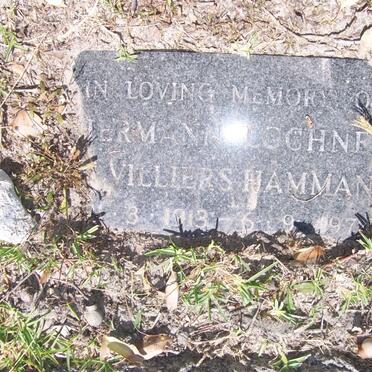 HAMMANN Hermann Lochner, DE VILLIERS 1913-197?