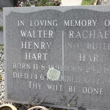 HART Walter Henry 1891-1980 &amp; Rachael BUTLER 1898-1982