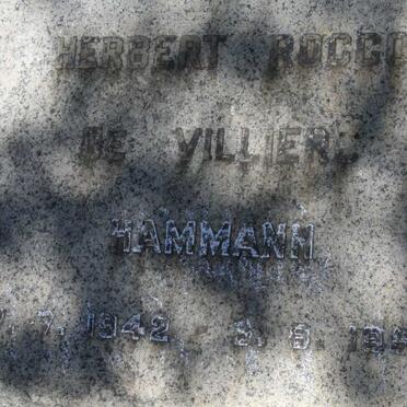 HAMMANN Herbert Rocco De Villiers 1942-1956