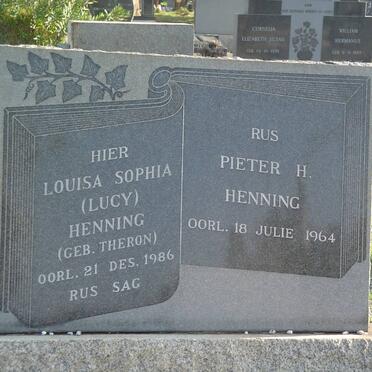 HENNING Pieter H. -1964 &amp; Louisa Sophia THERON -1986