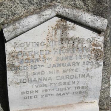 HICKFANG Alfred 1878-1957 &amp; Johanna Carolina VAN EYSSEN 1882-1960